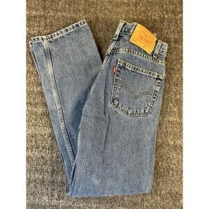 Mens Vintage Y2K Levis 505 Blue Jeans Regular Fit Straight Leg 30 By 32